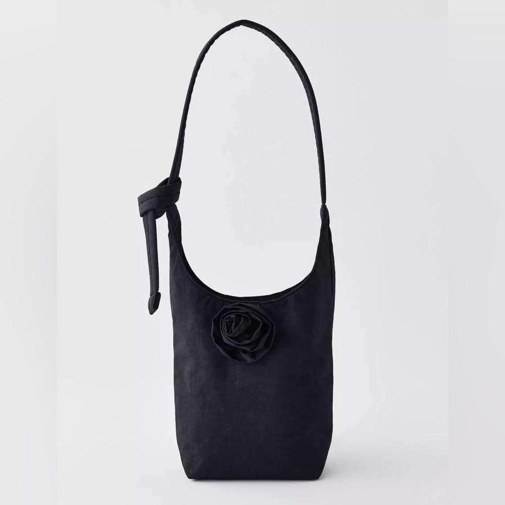BAGGU Black Rosette Small Nylon Sling Bag Purse BAGGU x Urban Outfitters